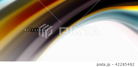 Fluid liquid mixing colors concept on light grey background, curve flow, trendy abstract layout Fluid liquid mixing colors concept on light grey background, curve flow, trendy abstract layout 42285492