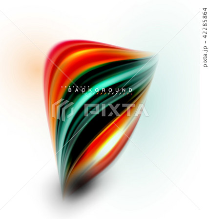 Fluid liquid mixing colors concept on light grey background, wave and swirl curve flow line, trendy 42285864