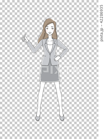 女性A姿勢全身套裝A [贊豎起大拇指] 42286935