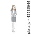 女性A ポーズL 全身 スーツA 【腕組】 42286946
