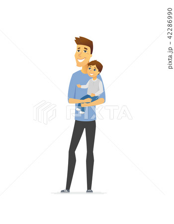 Father and son - cartoon people characters illustration 42286990