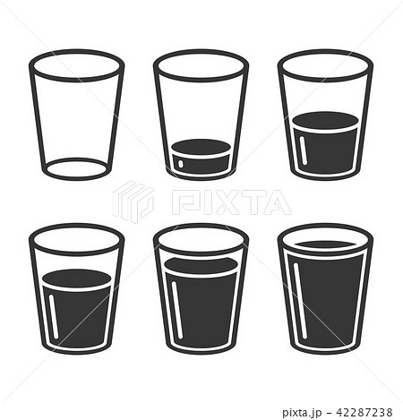 Glass Of Water Icons Set Vectorのイラスト素材