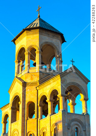 Bell tower Holy Trinity church in Tbilisi, Georgia 42288263