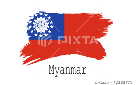 Myanmar flag on white background 42288779
