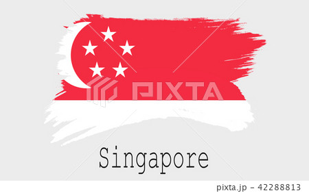 Singapore flag on white background 42288813