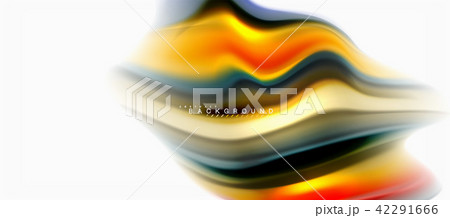 Fluid liquid mixing colors concept on light grey background, curve flow, trendy abstract layout 42291666