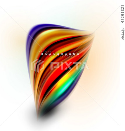 Fluid liquid mixing colors concept on light grey background, wave and swirl curve flow line, trendy 42291825
