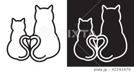 Cats with heart stock vector. Illustration of love, icon - 145005728