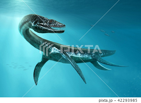 Plesiosaurus scene 3D illustration 42293985
