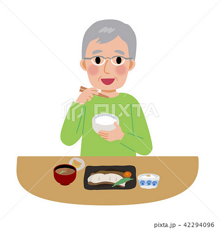食事をする 高齢者 イラスト 和食のイラスト素材