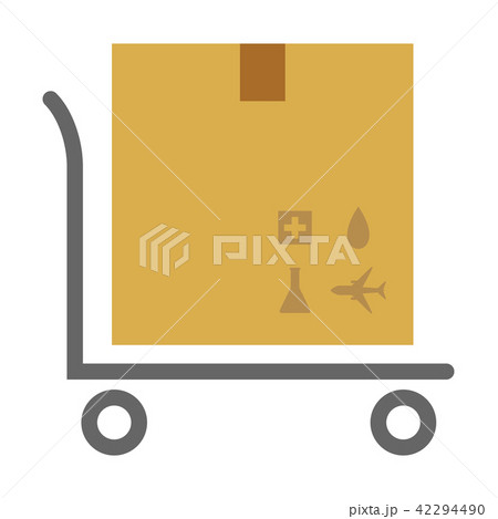 荷物ダンボールと配送台車のベクターイラスト 42294490