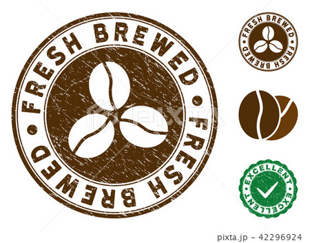 Fresh Brewed Stamp with Grungy Texture 42296924
