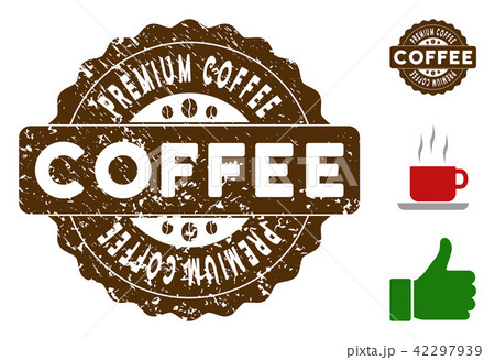 Premium Coffee Reward Stamp with Scratched Texture Premium Coffee Reward Stamp with Scratched Texture 42297939