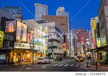 名古屋駅西口界隈 中村区 椿神社前交差点から名古屋駅の高層ビル群を望む HDR 名古屋駅西口界隈 中村区 椿神社前交差点から名古屋駅の高層ビル群を望む HDR 42298970
