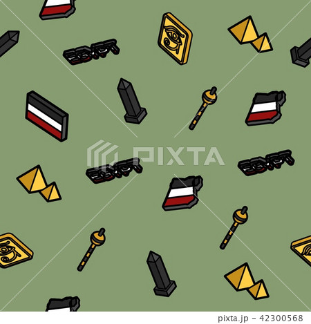 Egypt color outline isometric pattern 42300568