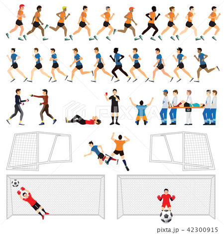 Cartoon character set of soccer man players   42300915
