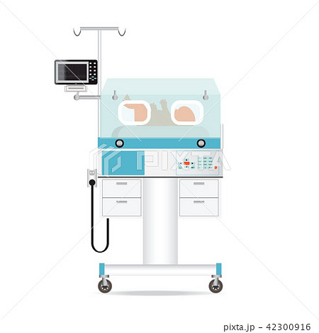 Infant incubator technology with new born baby 42300916