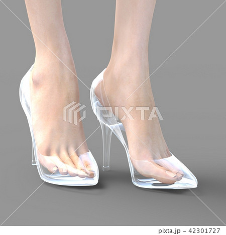女性の足 パンプス 内部透視 Perming3dcg リアルイラスト素材の