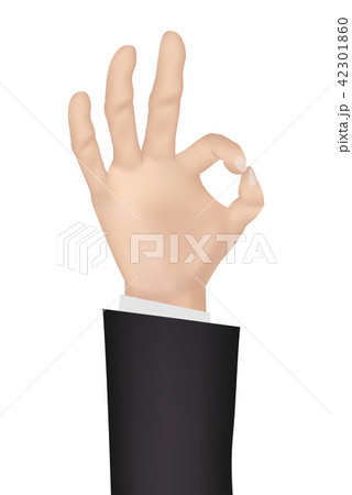 hand with OK signal on white background hand with OK signal on white background 42301860