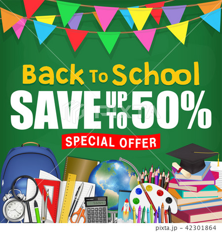 chalkboard back to school sale promotion poster 42301864