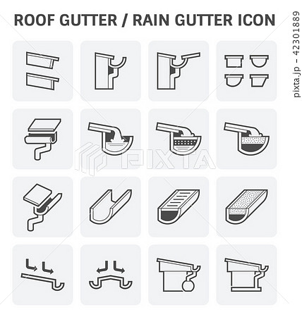 roof gutter icon roof gutter icon 42301889