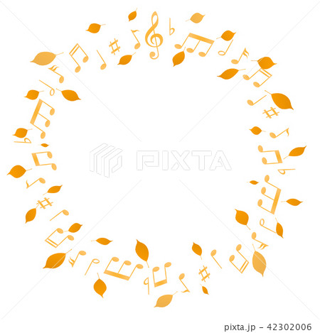 紅葉 音符 秋 アイコン のイラスト素材