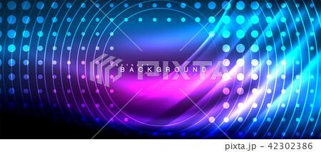 Neon glowing lines, magic energy space light concept, abstract background wallpaper design 42302386