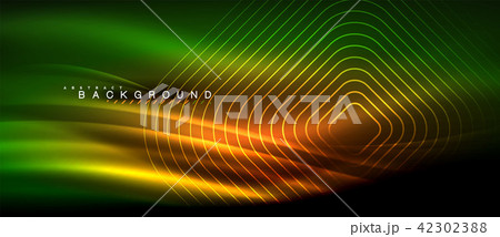 Neon glowing lines, magic energy space light concept, abstract background wallpaper design 42302388