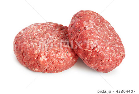 Two fresh raw patties 42304407