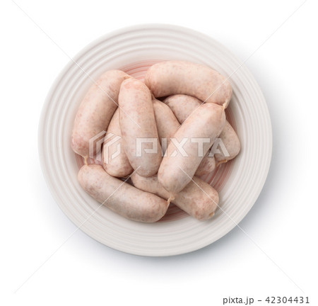Plate of traditional bavarian white sausages 42304431