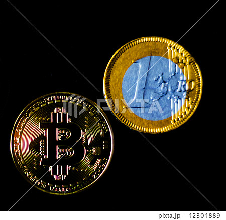 Crypto currency Gold Bitcoin with chocolate euro 42304889