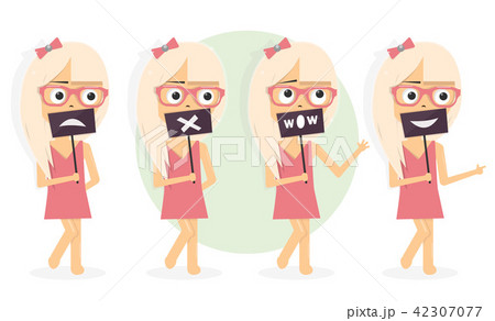 Character girl set. Emotions and gestures. Character girl set. Emotions and gestures. 42307077