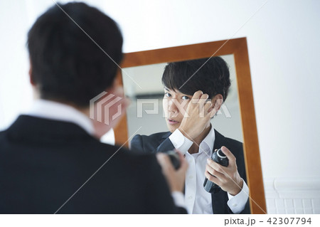 ビジネスマン ヘアセット 身だしなみの写真素材