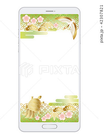 スマートフォン　年賀状テンプレート 42307821