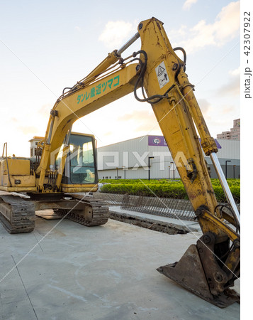excavator on ground at day excavator on ground at day 42307922