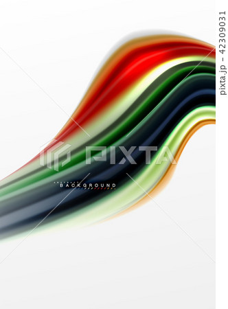 Fluid liquid mixing colors concept on light grey background, curve flow, trendy abstract layout Fluid liquid mixing colors concept on light grey background, curve flow, trendy abstract layout 42309031