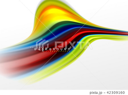 Fluid liquid mixing colors concept on light grey background, curve flow, trendy abstract layout 42309160