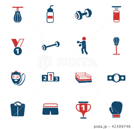 boxing color icon set 42309746