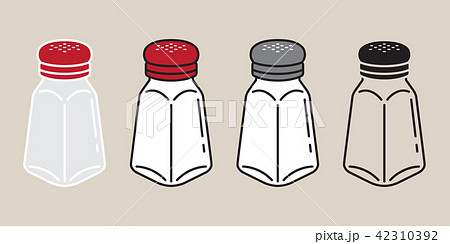 Salt Vector pepper icon logo sugar bottle cartoon  42310392