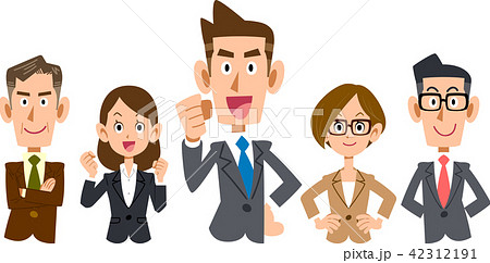 若手社員を中心としたビジネスのチーム_上半身 若手社員を中心としたビジネスのチーム_上半身 42312191