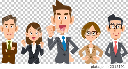 若手社員を中心としたビジネスのチーム_上半身 若手社員を中心としたビジネスのチーム_上半身 42312191