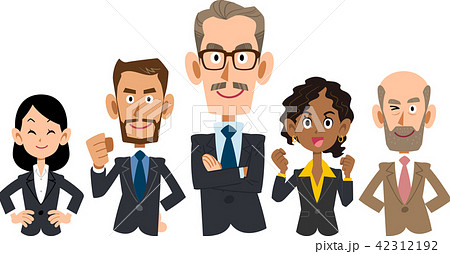 様々な人種のビジネスのチーム_上半身 様々な人種のビジネスのチーム_上半身 42312192