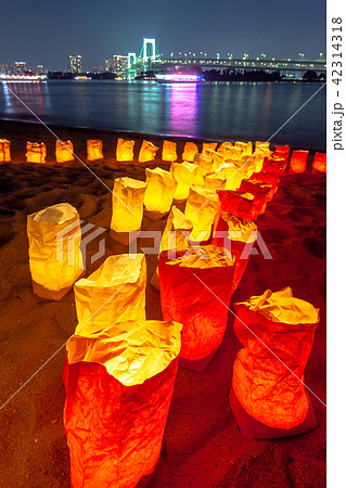 海の灯まつりinお台場の写真素材