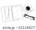 メンズビジネスアイテム タブレット 眼鏡 コーヒーカップ イラスト メンズビジネスアイテム タブレット 眼鏡 コーヒーカップ イラスト 42316827