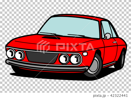 イタリアンヒストリッククーペ 赤色 自動車イラスト イタリアンヒストリッククーペ 赤色 自動車イラスト 42322441
