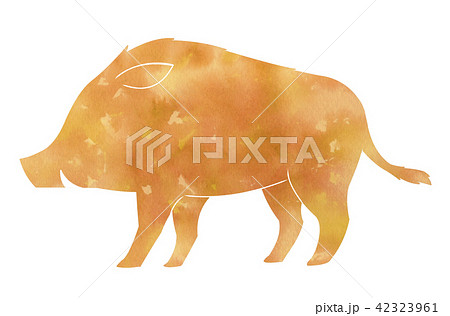 猪シルエットのイラスト素材 42323961 Pixta