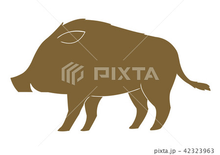 猪シルエットのイラスト素材