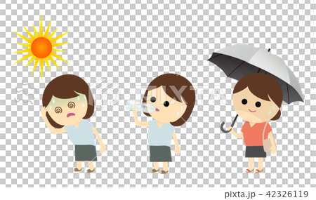 熱中症イラスト 女性 熱中症イラスト 女性 42326119