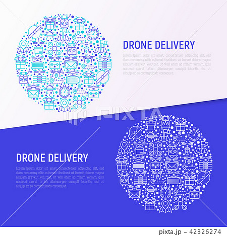 Drone delivery concept in circle 42326274
