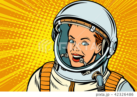 Smiling Woman Astronautのイラスト素材